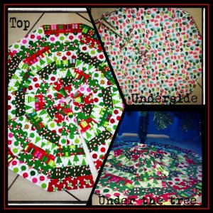 Collage Christmas tree skirt